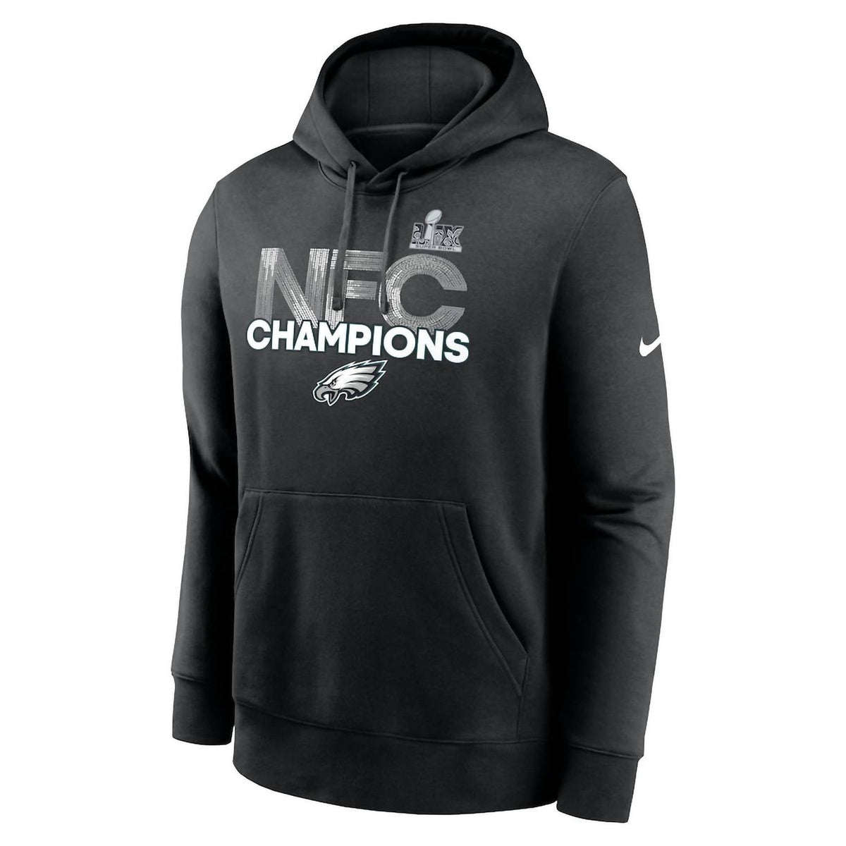Men's Philadelphia Eagles 2024 Nfc Champions Fleece Pullover Hoodie In Black