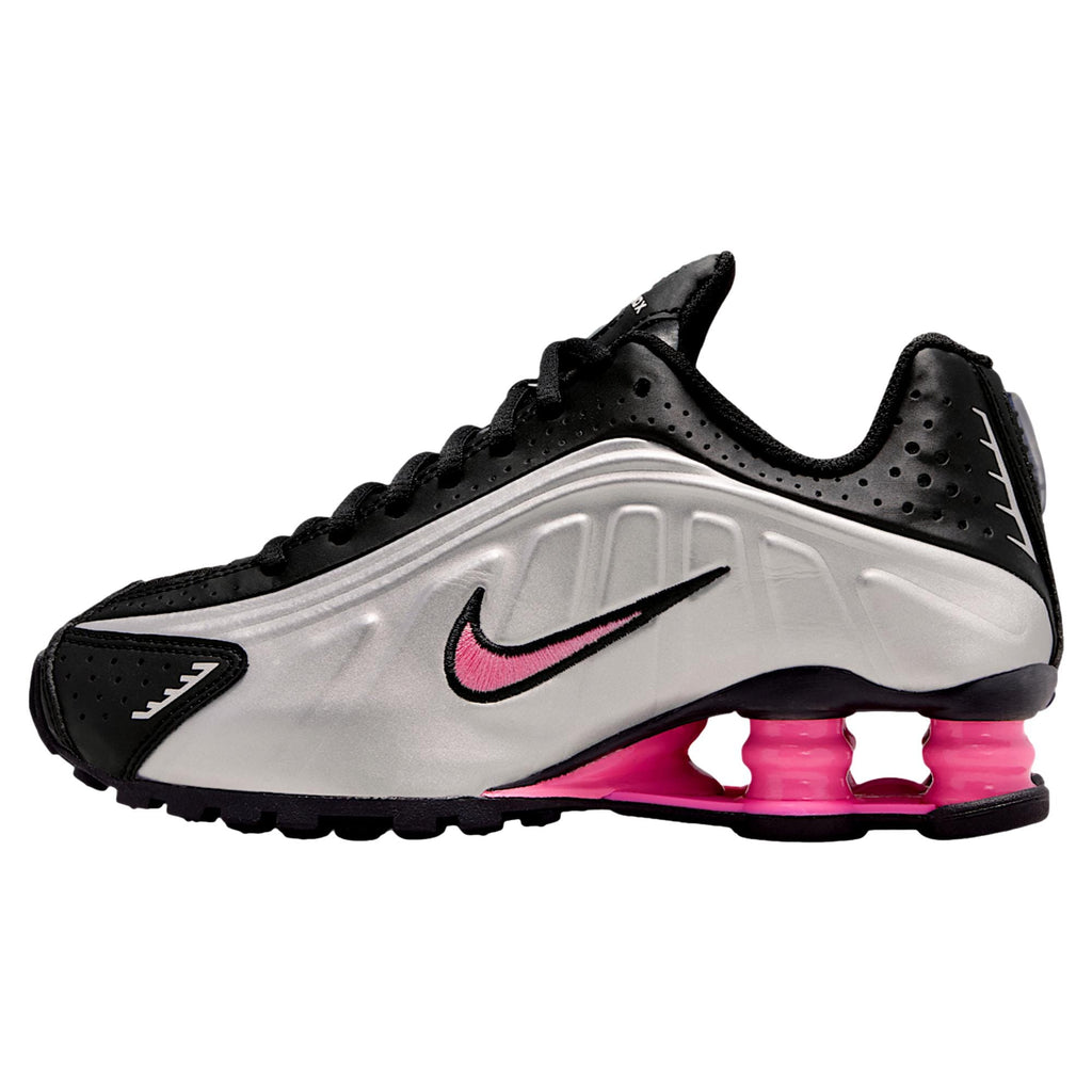 Grade-School Nike Shox R4 Black / Metallic Silver CW2626-006