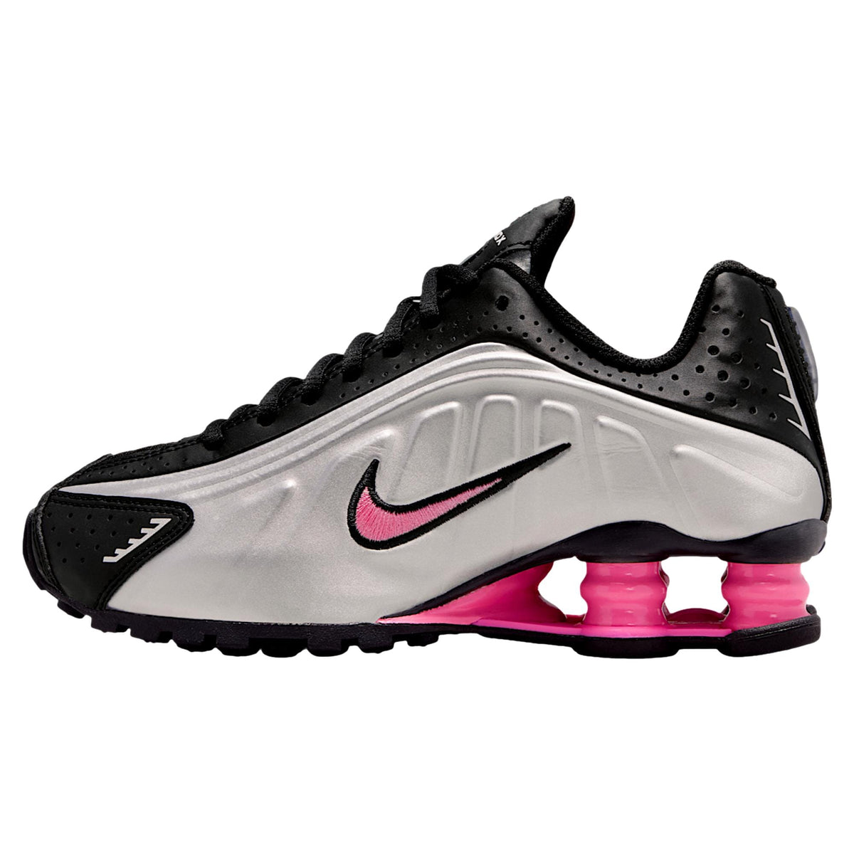 Grade-School Nike Shox R4 Black / Metallic Silver CW2626-006