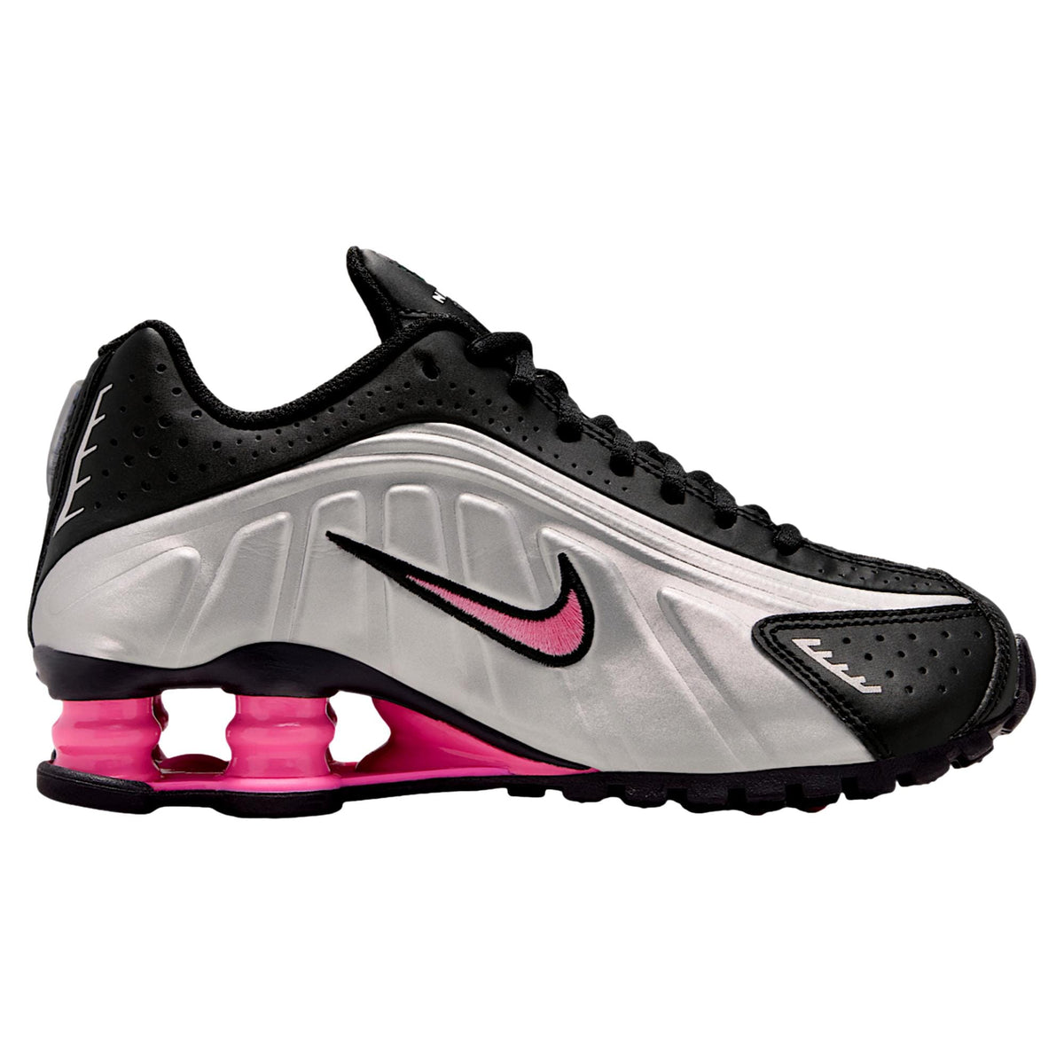 Grade-School Nike Shox R4 Black / Metallic Silver CW2626-006