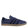 adidas Tabacco low top sneaker in dark blue suede with three stripes and gum sole