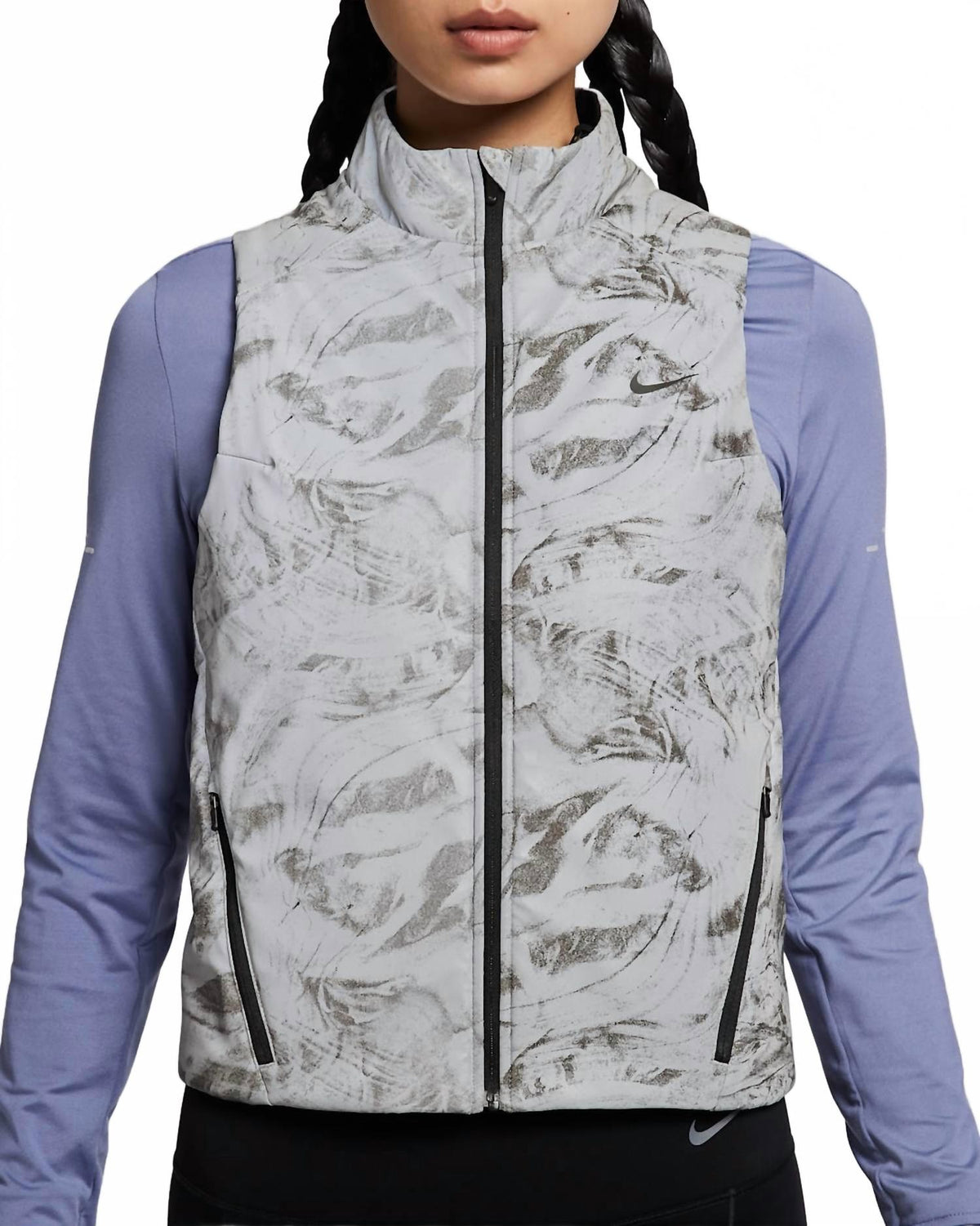 Swift Therma-Fit Adv Reflective Running Vest In Vast Grey/black