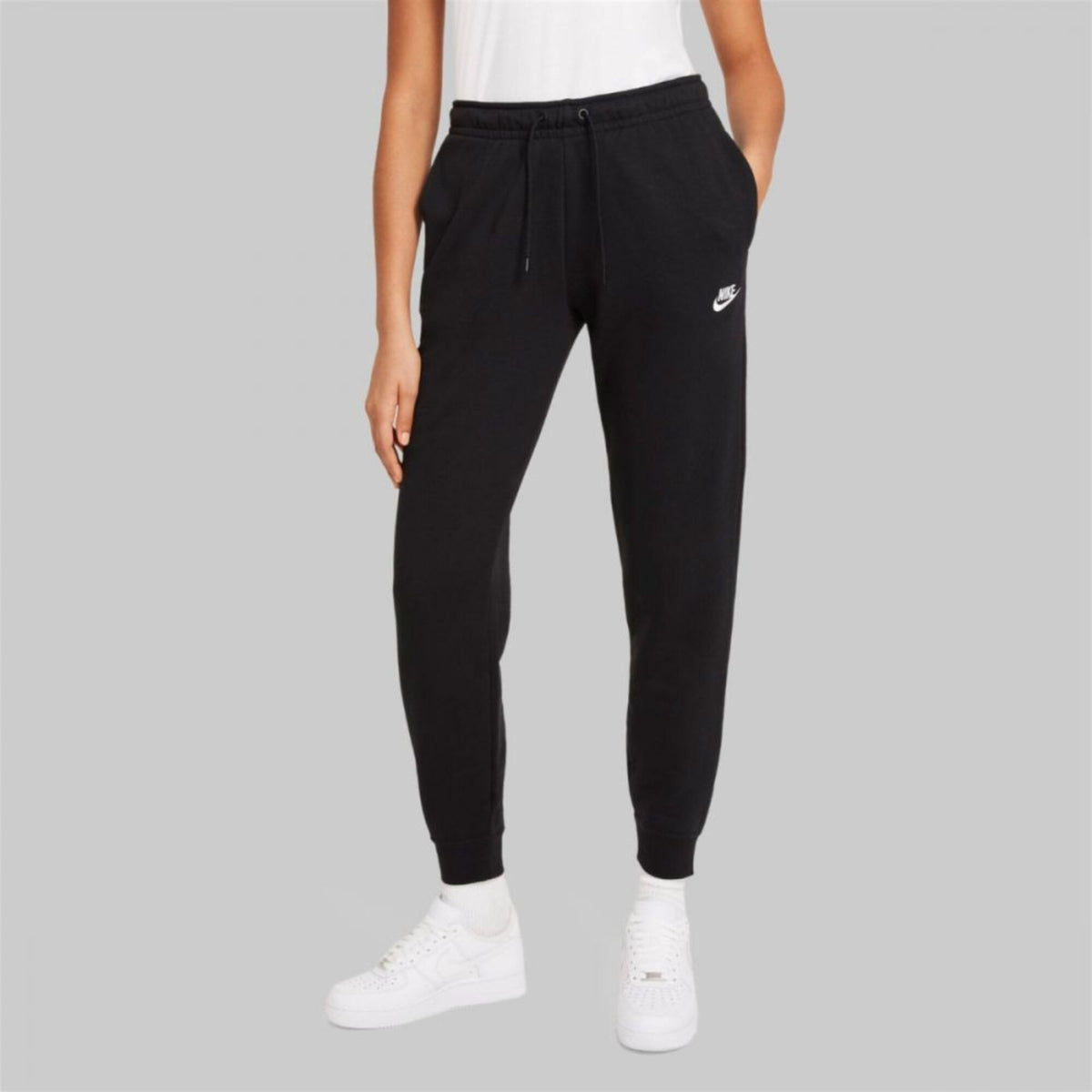 Women's Nike Sportswear Essentials Fleece Pants Black/White BV4095-010