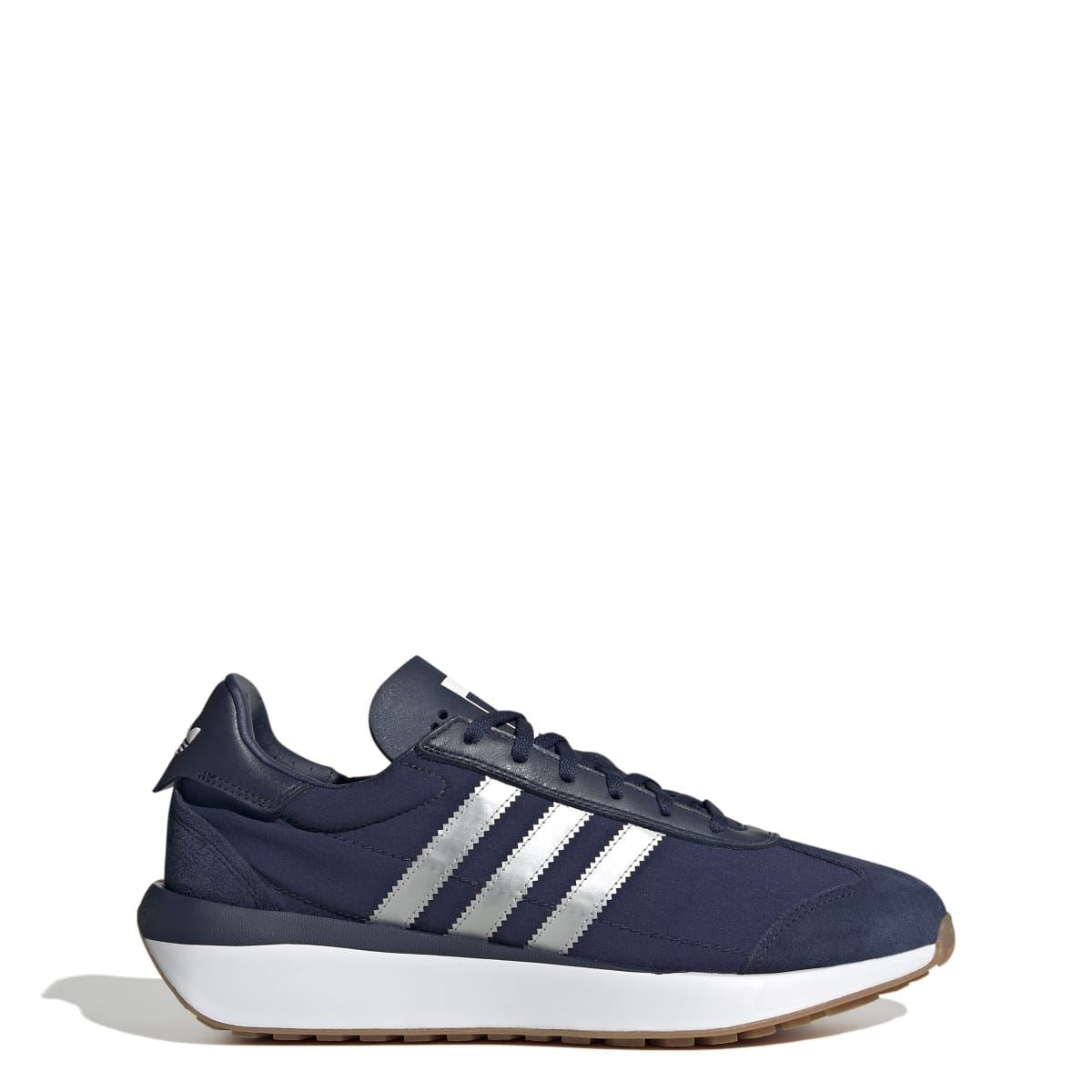 adidas Originals Courty XLG low-top trainers, navy upper, white triple stripe detail