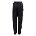 Black adidas Originals track running sweatpants with white side stripes and elastic cuffs