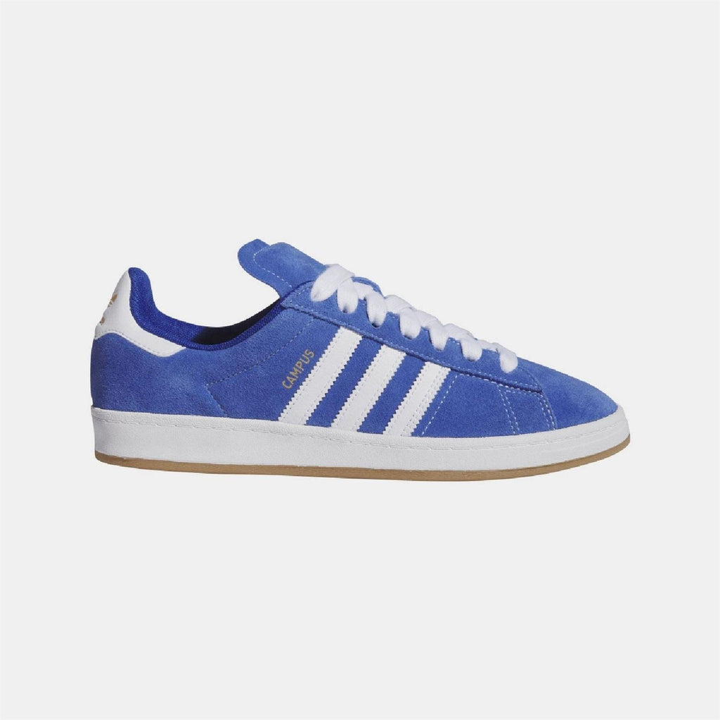 Blue adidas Originals ADV trainer with white three stripes and lace-up