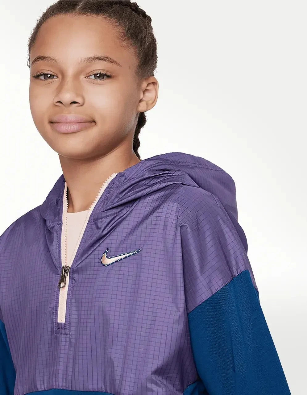 Boys Nike Outdoor Play Hoodie Purple Fleece 1/2 Zip Long Sleeve Pullover GBO44