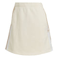 White mini skirt with elastic waistband and adidas side logo detail
