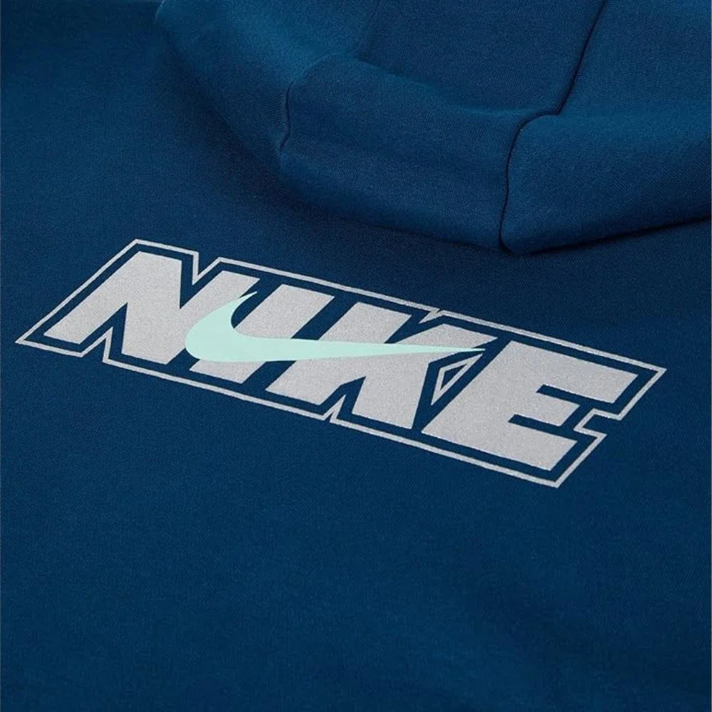 Nike NSW Icon Novelty Hoodie Girls Blue Mint Fleece Oversized Pullover RED440
