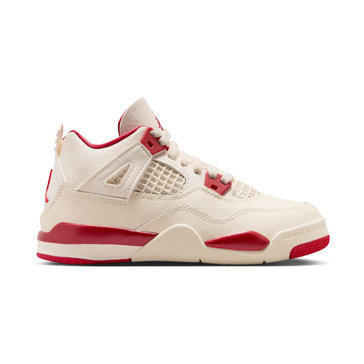 Little Kids Jordan 4 Retro Valentine_Pale Ivory/Sierra Red AJ4