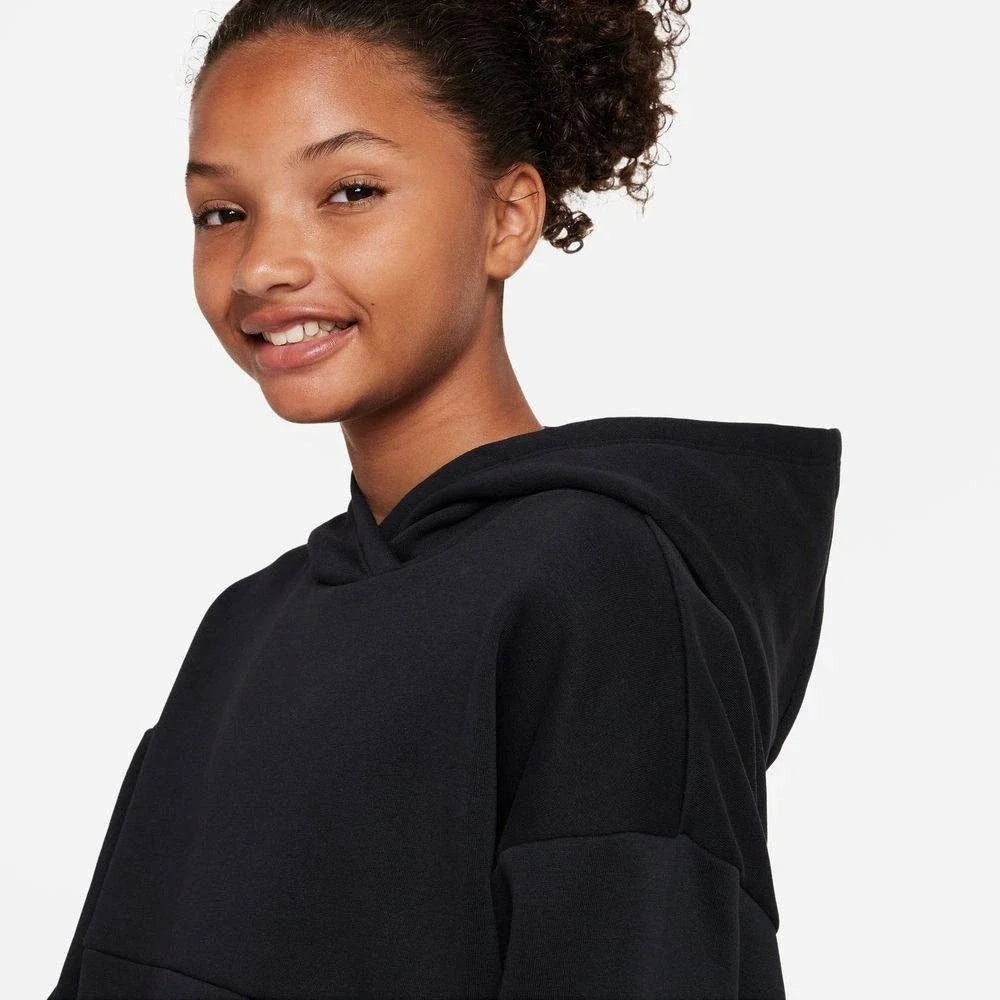 Nike NSW Icon Novelty DV3219-010 Hoodie Girls Black Fleece Oversized RED436