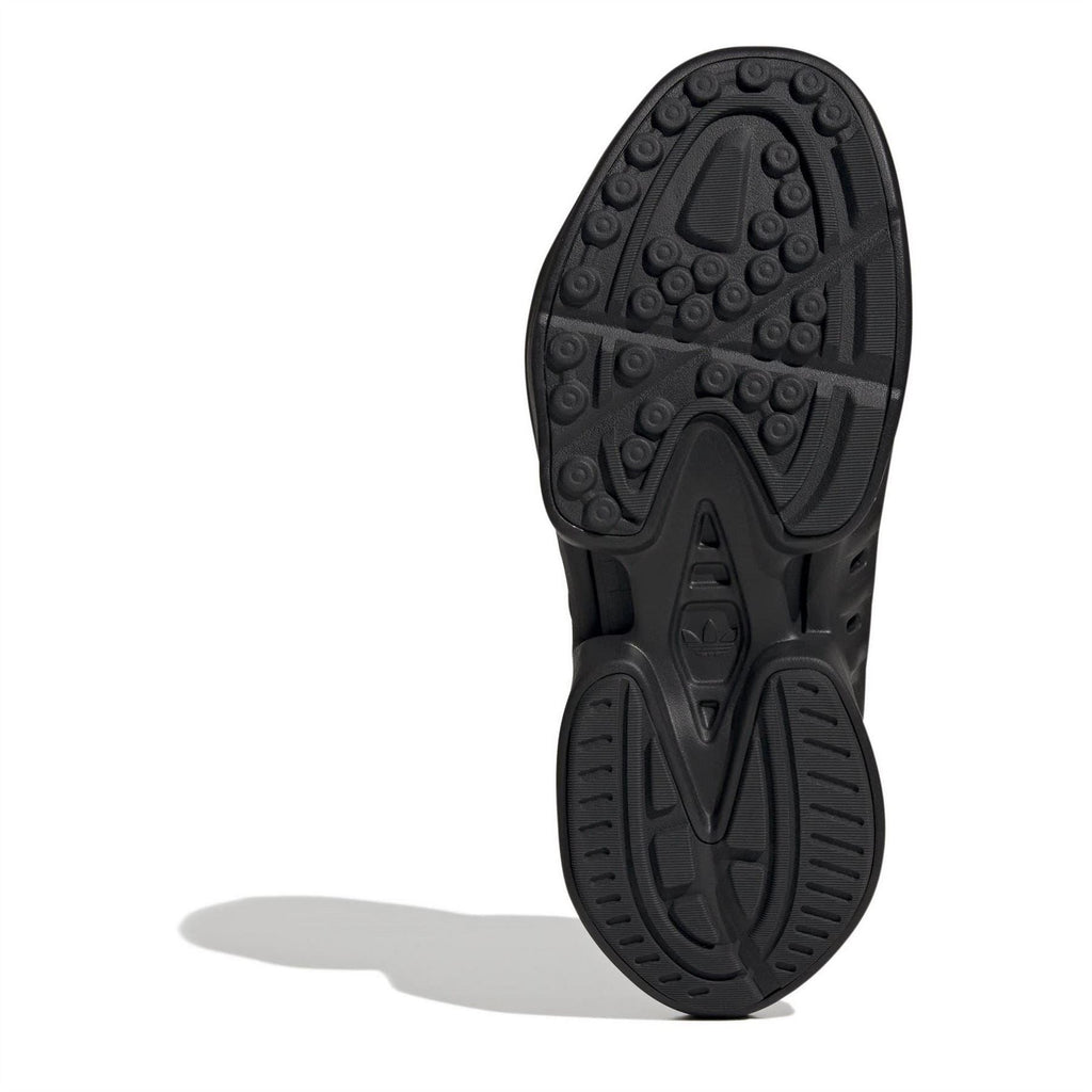Black adidas Adifom low-top sneakers, outsole tread underside view