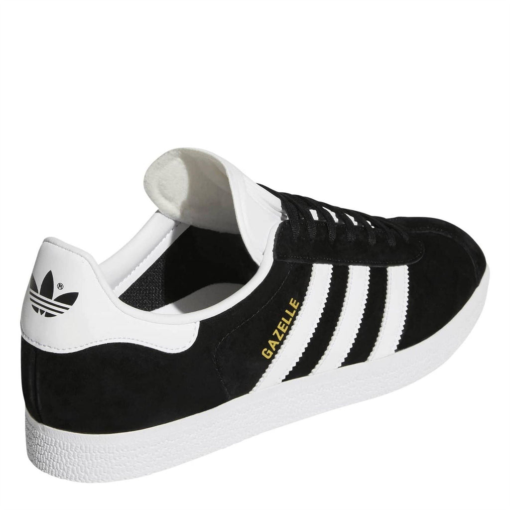 Adidas Gazelle JN64 suede sneakers, black with white heel lining and padded collar