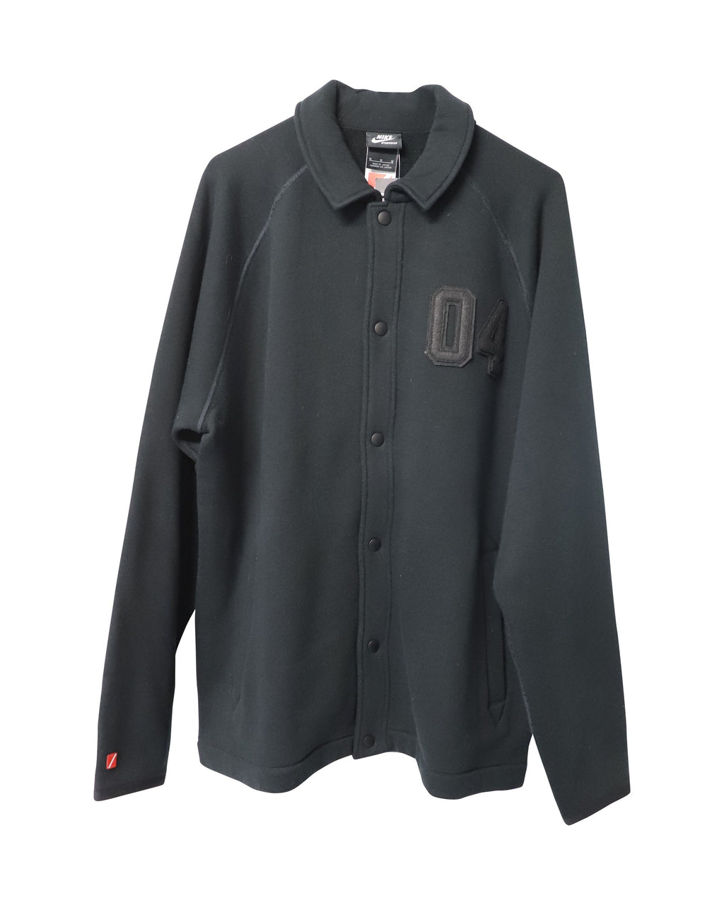Nike Button Front Jacket in Black Cotton