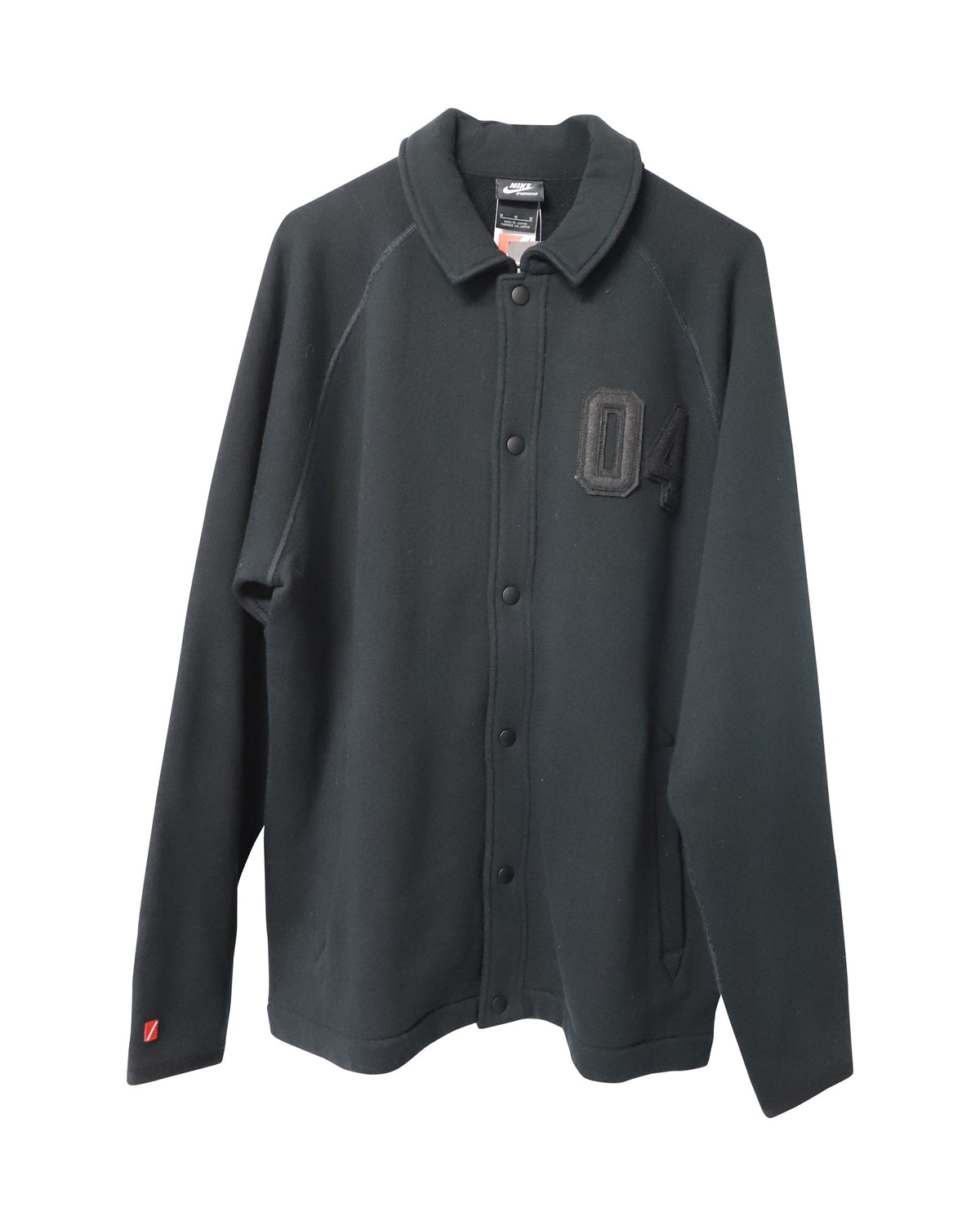 Nike Button Front Jacket in Black Cotton
