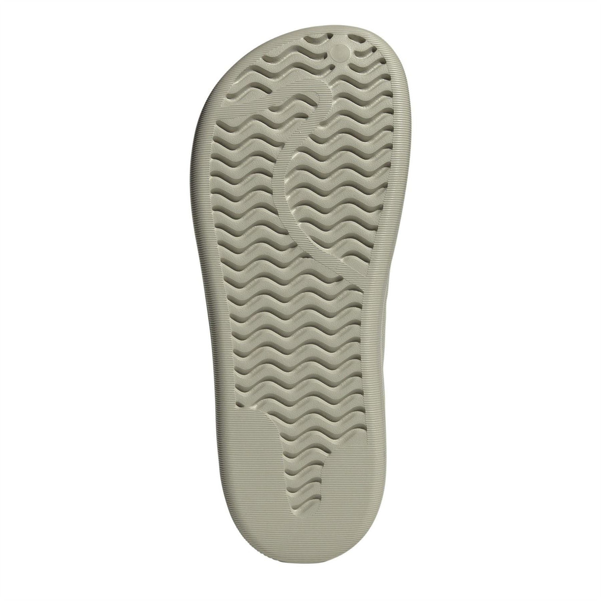 Putty grey rubber outsole with wavy traction tread for slip-on clog
