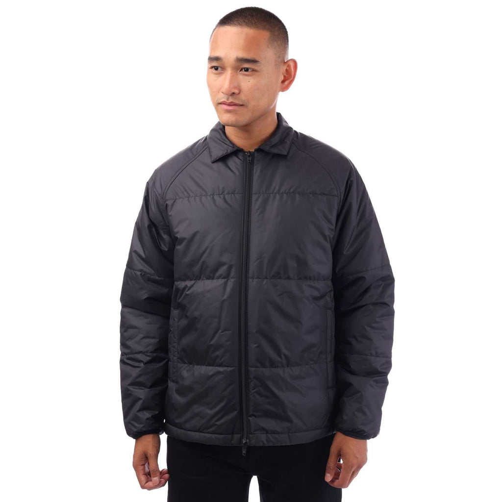 adidas Originals insulated coach jacket in black, full-zip front and stand collar