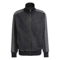 adidas Originals mens black denim jacket with high collar and zip front
