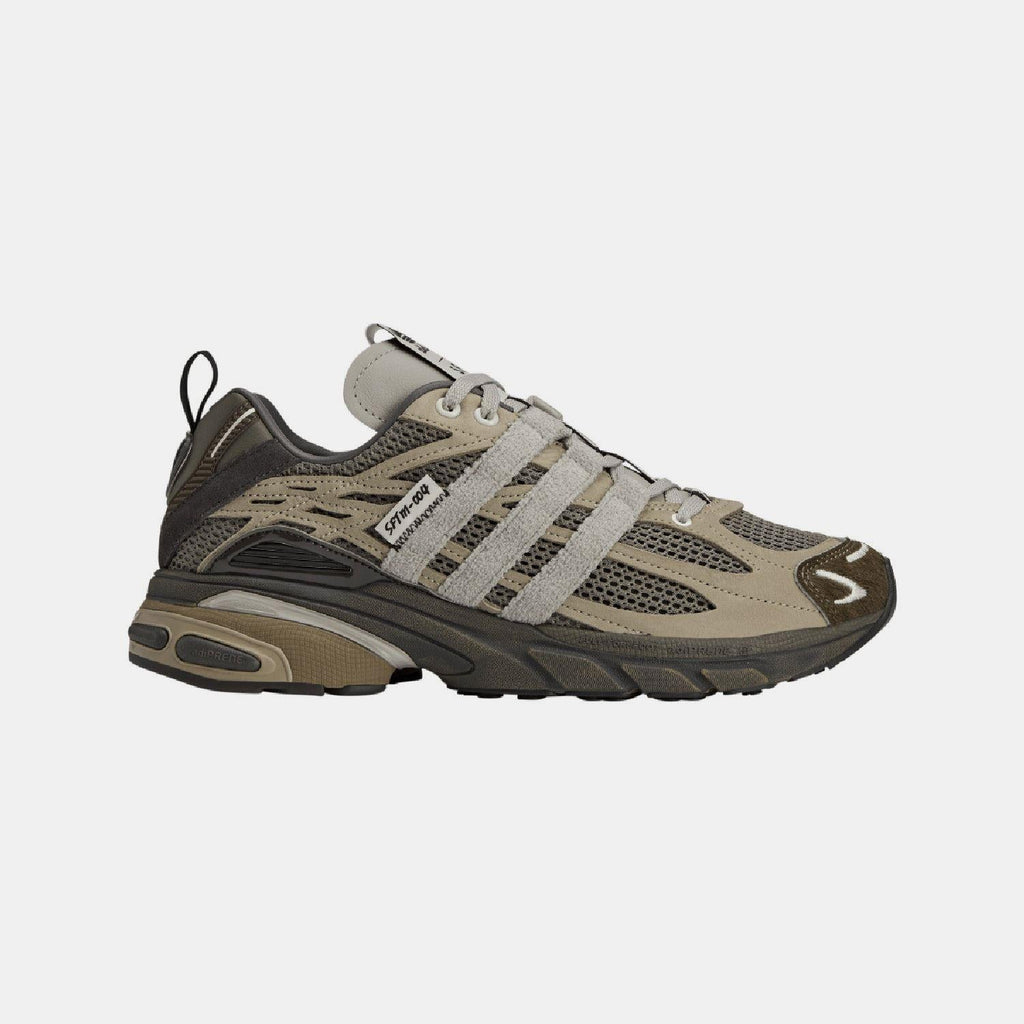adidas Originals Adistar Cushion STFM trainers showing lightweight grey athletic footwear with cushioned soles and sleek design