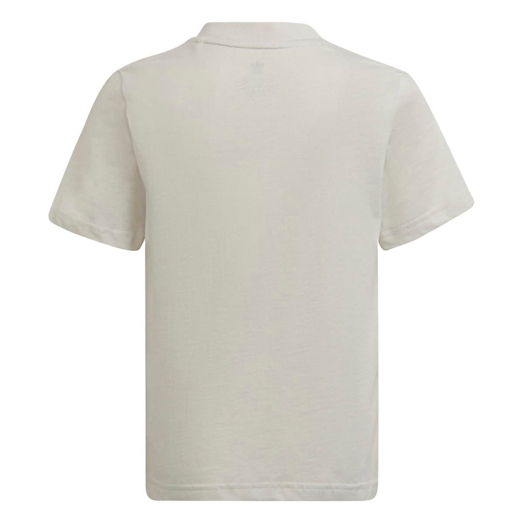 Cream junior back view T-shirt with plain fabric and short sleeves