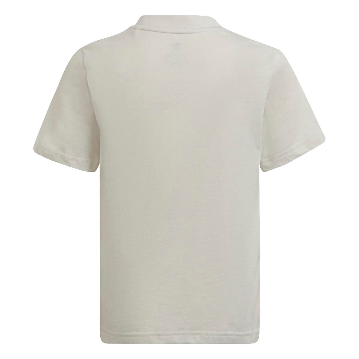 Cream junior back view T-shirt with plain fabric and short sleeves