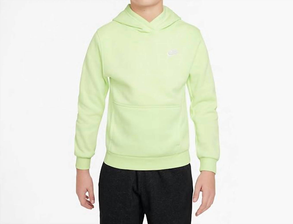 Sportswear Club Fleece Pullover Hoodie In Lime Ice/white
