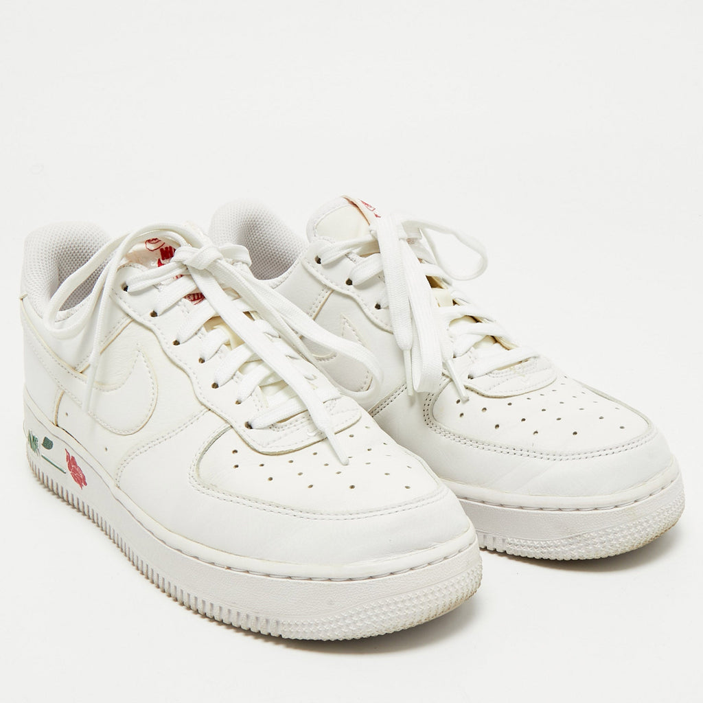 Nike White Leather Dunk Low Lace Up Sneakers