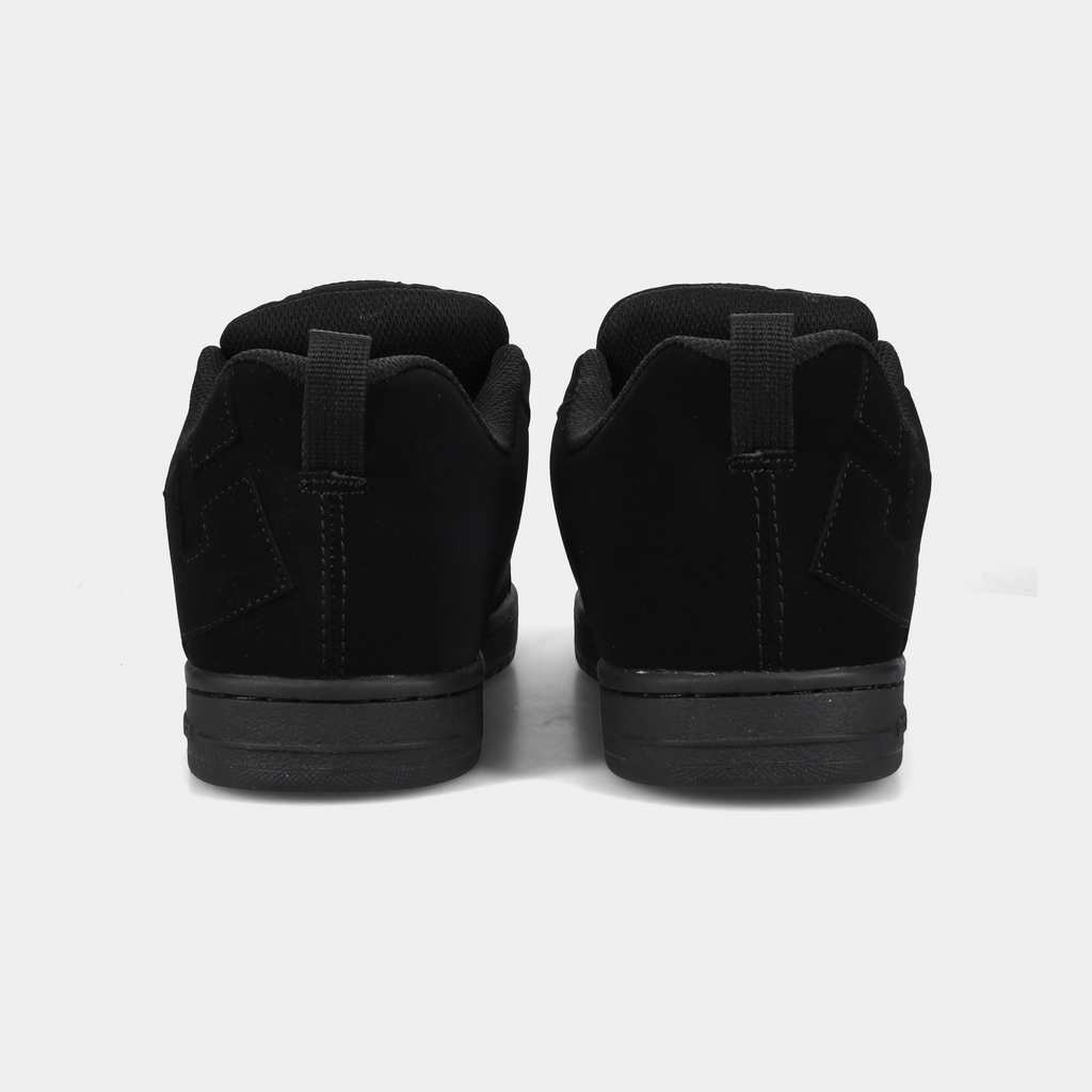 Black Court Graffik sneakers shown from the back with lace tab