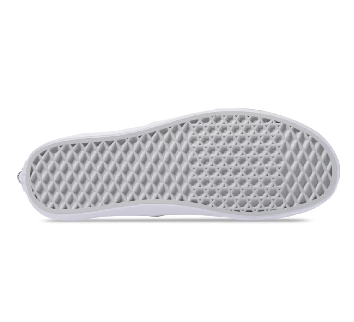 White rubber outsole with diamond tread pattern