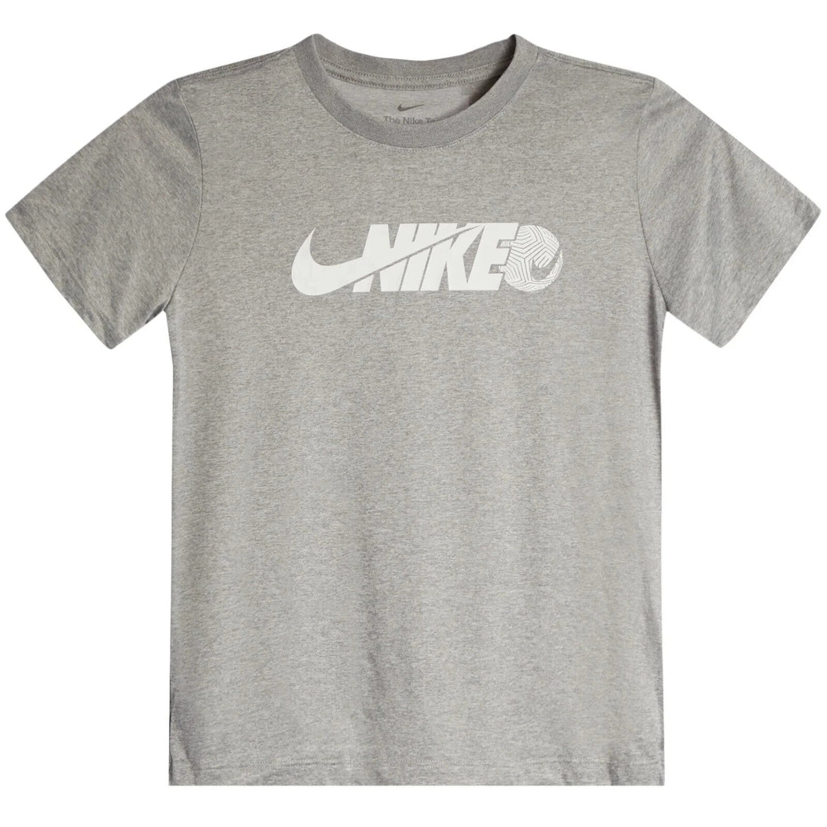 Boys Nike Legend T-Shirt Gray Graphic Print Short Sleeve Crew Neck SRT158