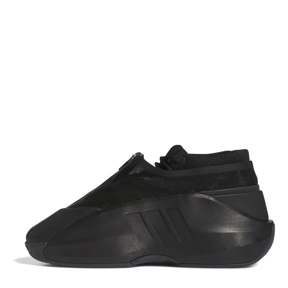 Black infant trainers with sock collar, strap detail, and molded midsole