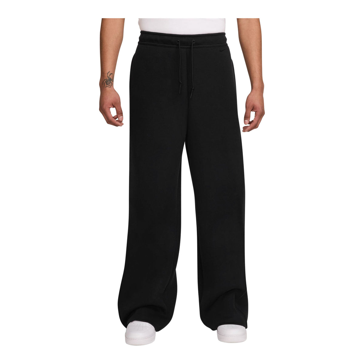 Mens Nike Tech Fleece Loose Fit Open Hem Pants Black/Black