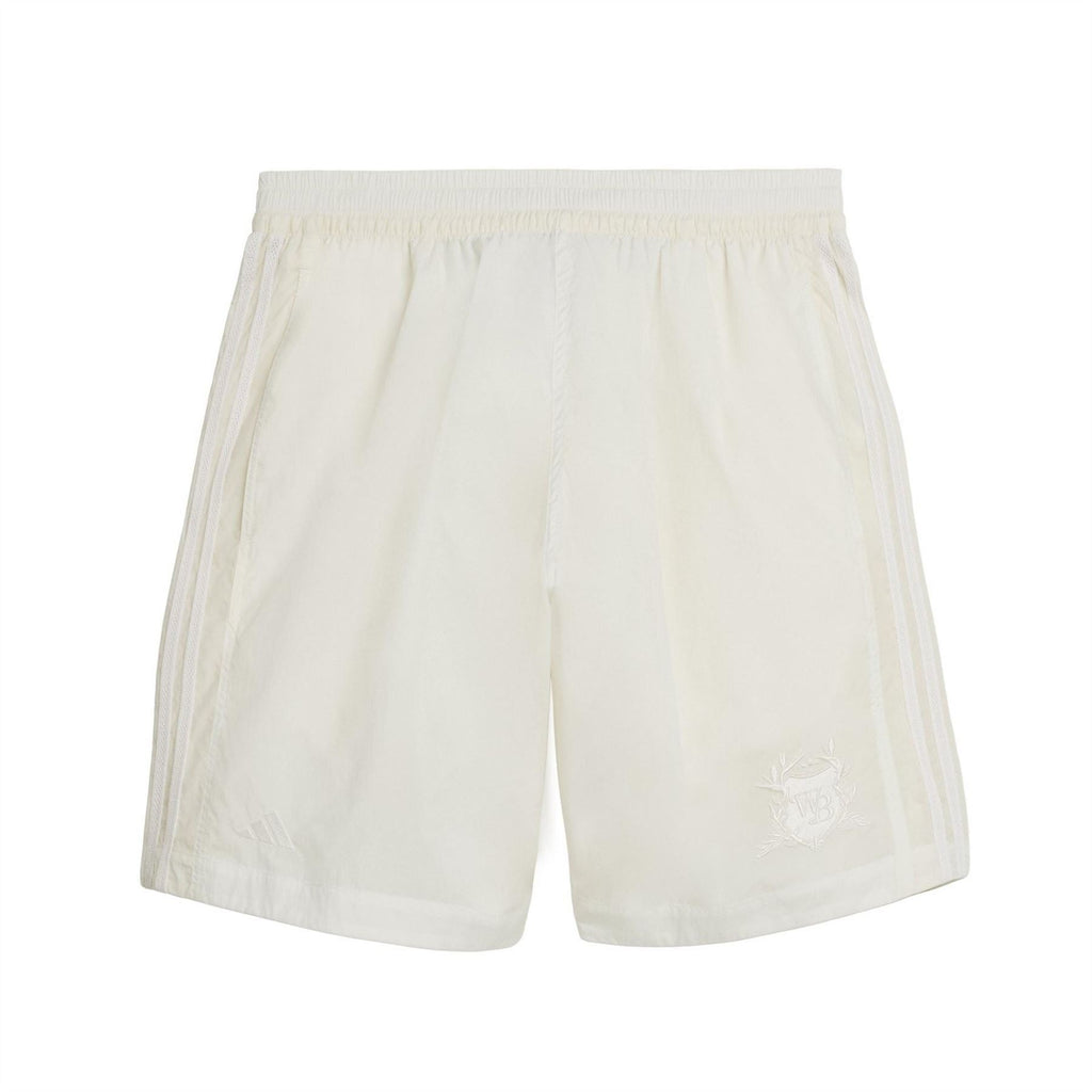 adidas Originals By Wales Bonner off-white football shorts with elastic waistband