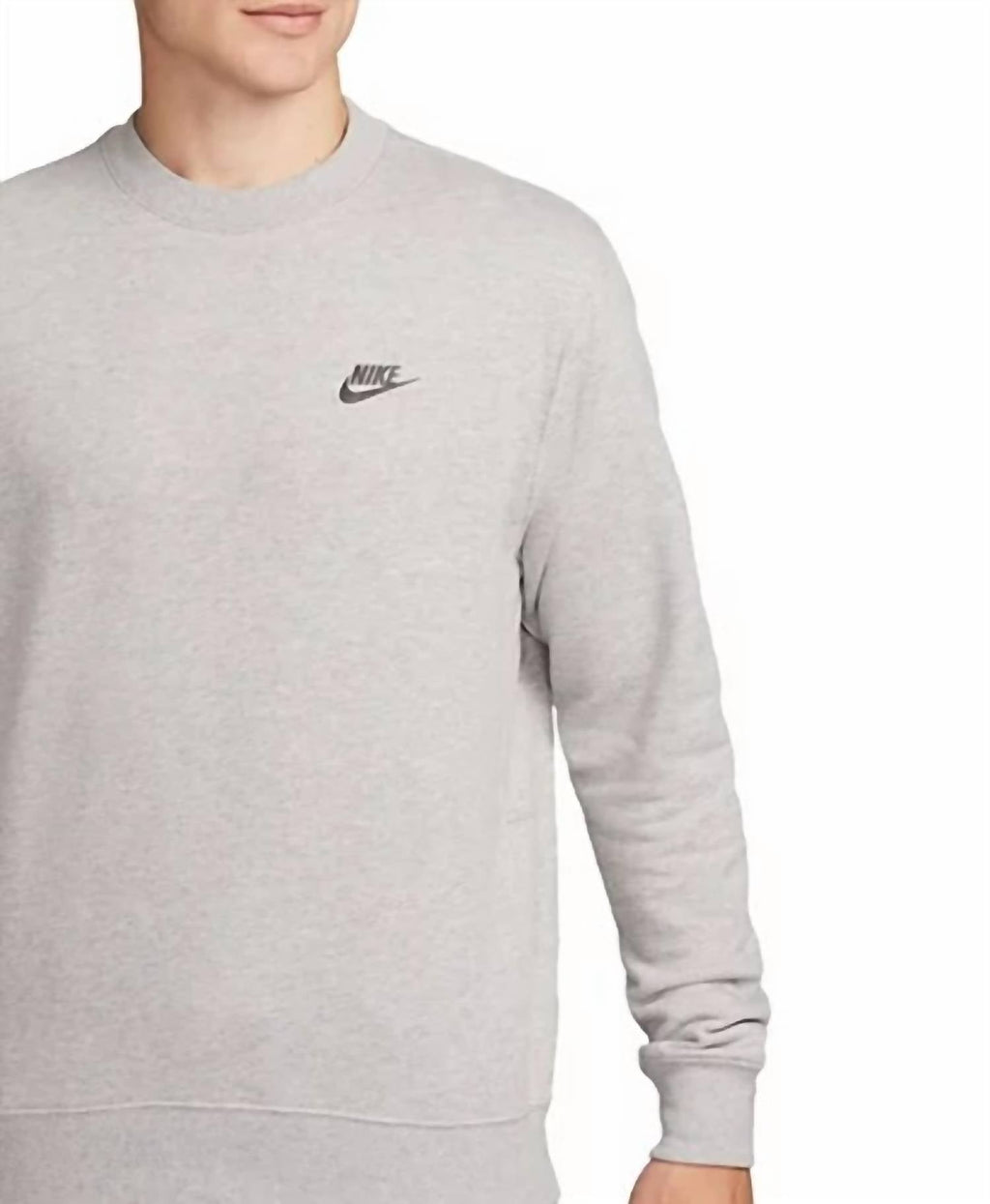 Club Fleece Relaxed Fit Crewneck Logo Sweatshirt In Heather Gray