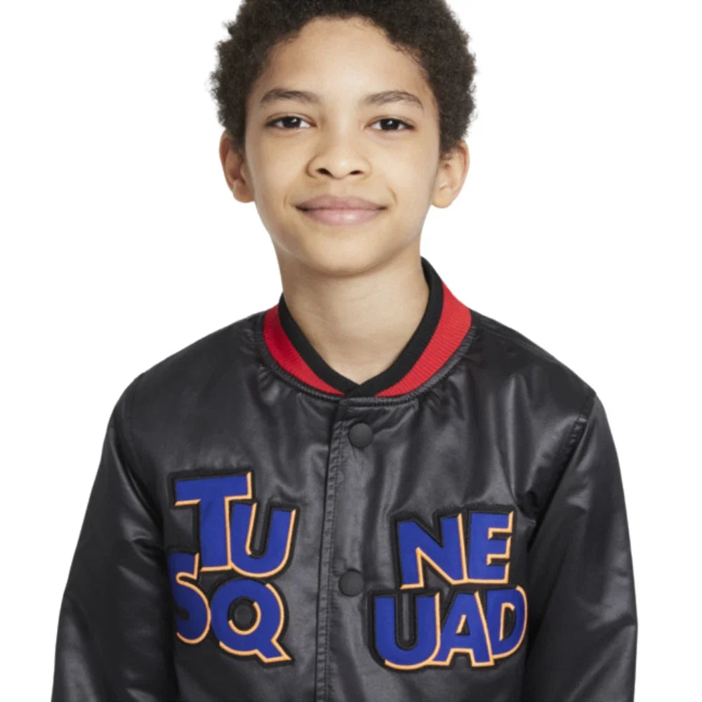 Nike Space Jam A New Legacy DM2981-010 Jacket Kids  Black Snap Front RED437