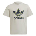 Light grey adidas Originals graphic T-shirt with camouflage trefoil logo