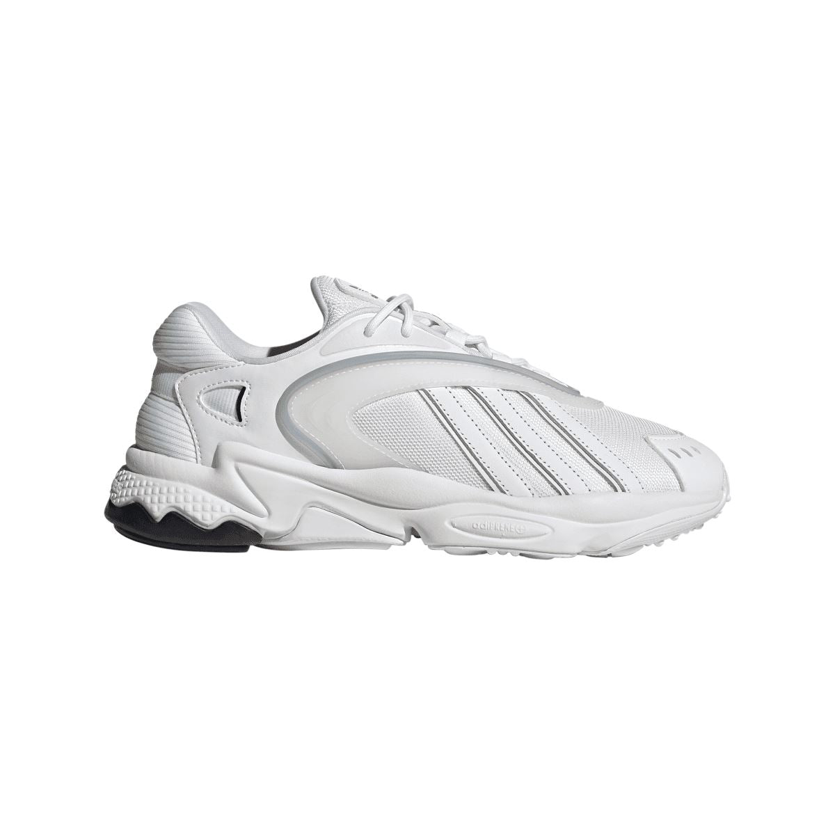 White adidas Originals Oztral trainers with lace-up design and sporty side stripes