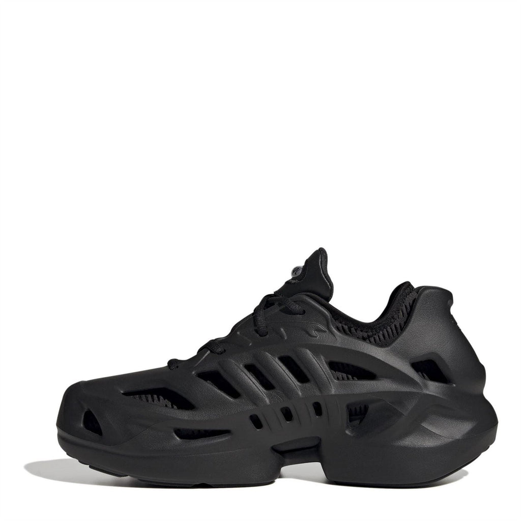 adidas Adifom low-top sneakers in black, side view with perforated sculpted panels