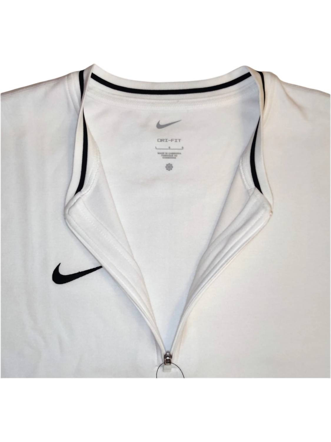Men's Dri-Fit Half Zip Top In White/black