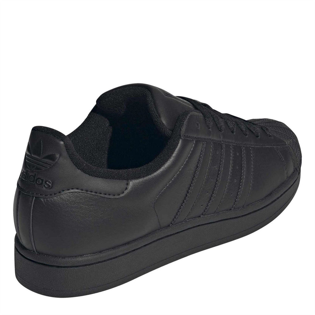 Black adidas Originals Superstar II sneakers with cushioned heel collar and embossed logo