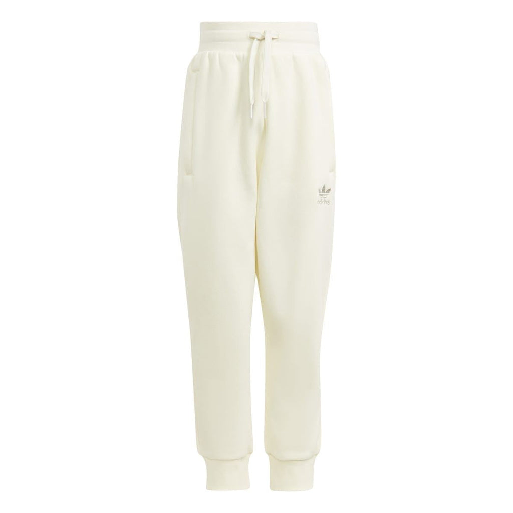 Kids' cream joggers with drawstring waist and adidas trefoil logo