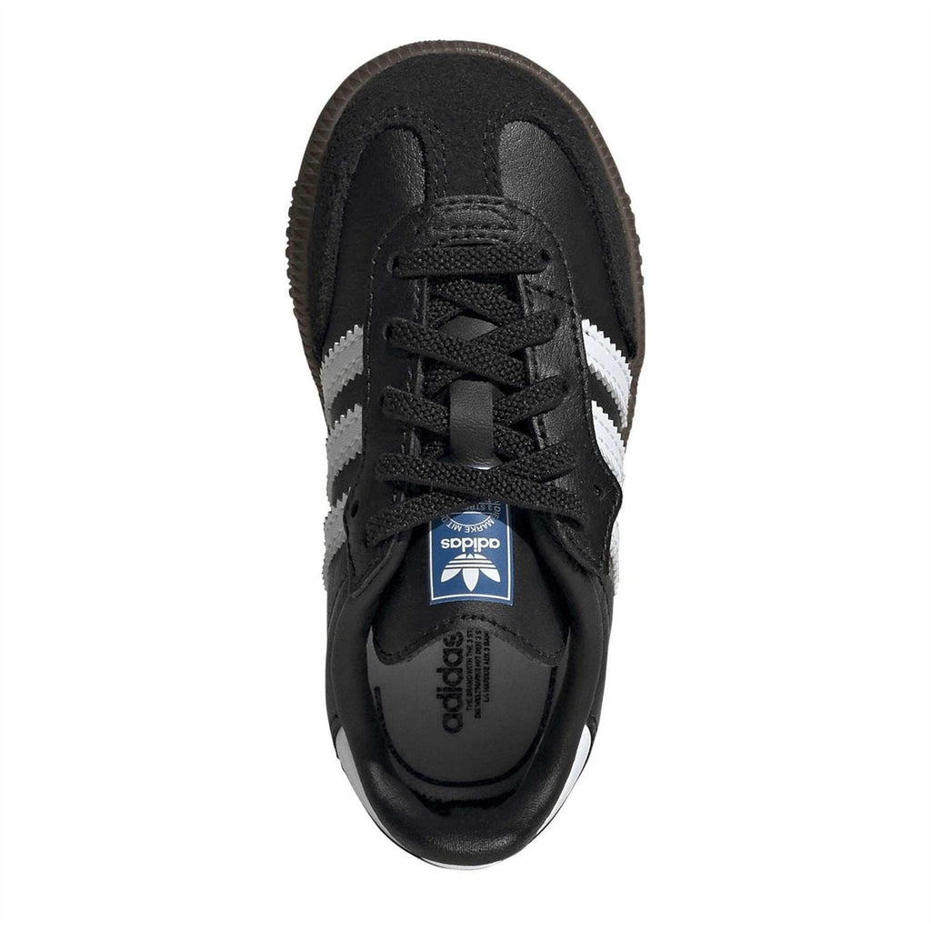 adidas Originals Samba OG sneakers, black top view with lace-up closure