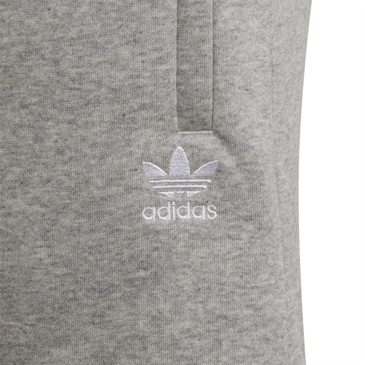 Grey shorts with adidas trefoil logo print on the leg
