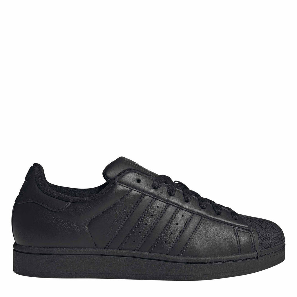 Black adidas Originals Superstar II sneakers with tonal stripes and lace-up front