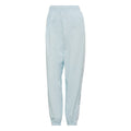 Light blue track sweatpants with elastic drawstring waistband and cuffed ankles