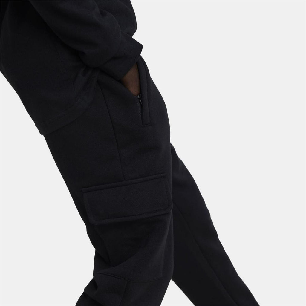 Junior adidas Originals cargo pants in black with multiple pockets, designed for kids aged 8-16 years.