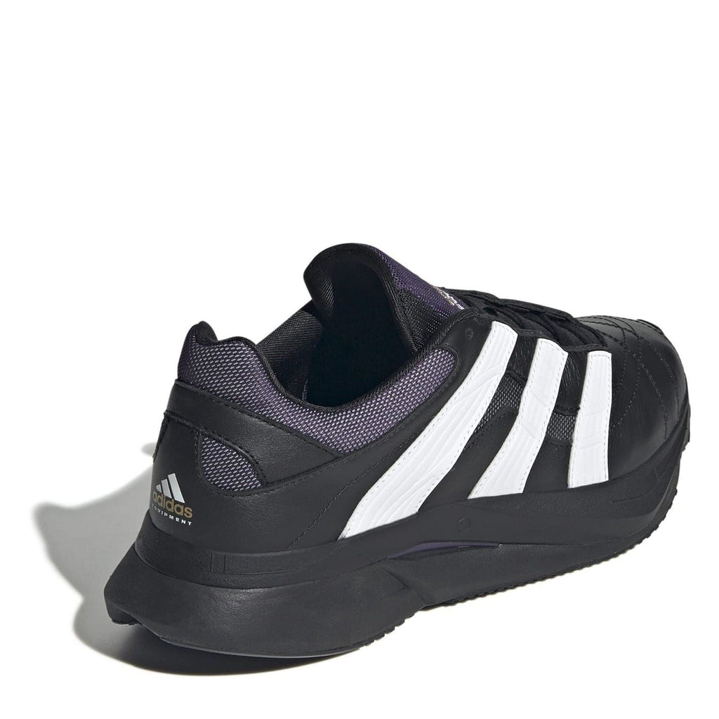 adidas Originals EQT Predator sneakers, black with white stripes and textured heel panel