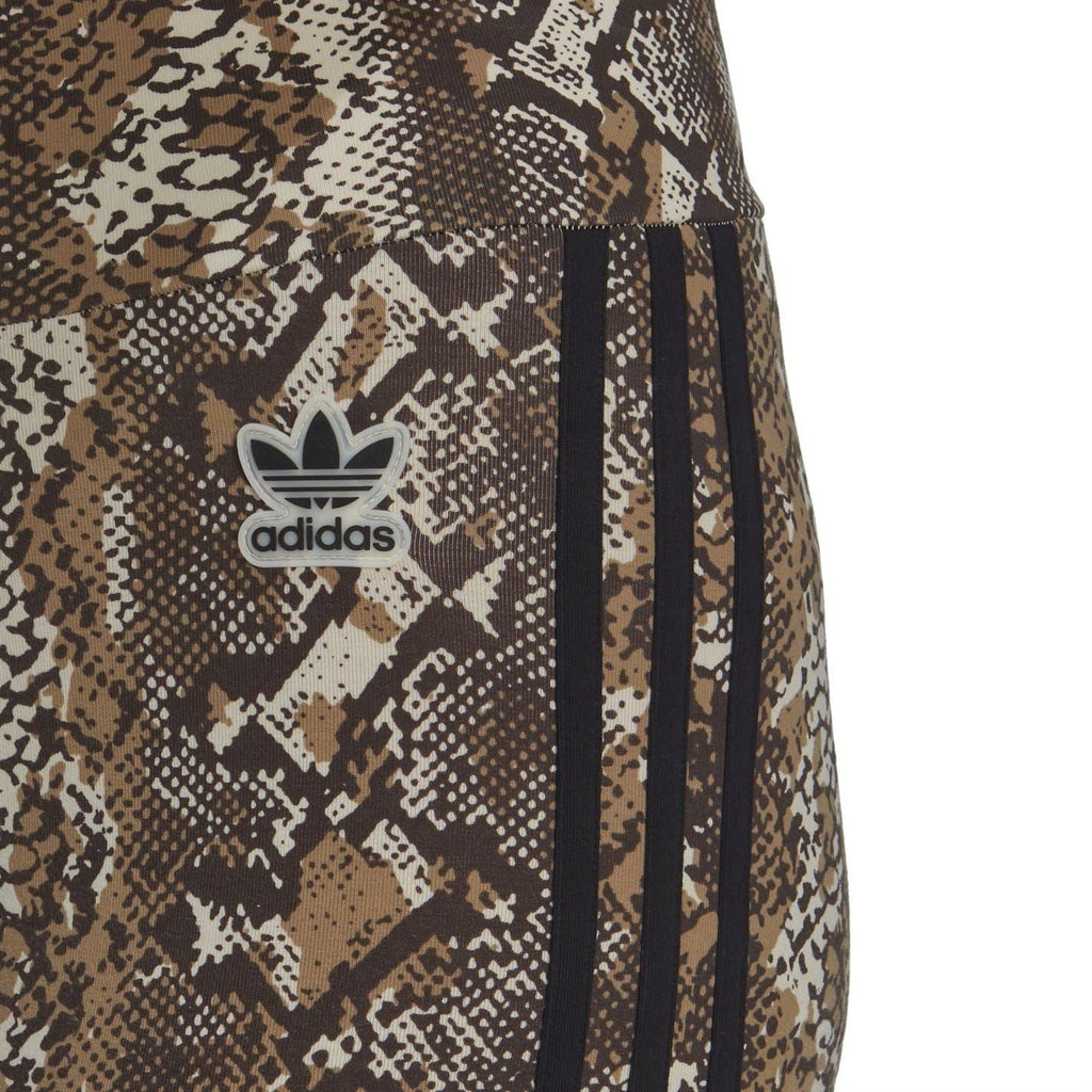 adidas Originals snake-print athletic shorts with adidas logo and black side stripes