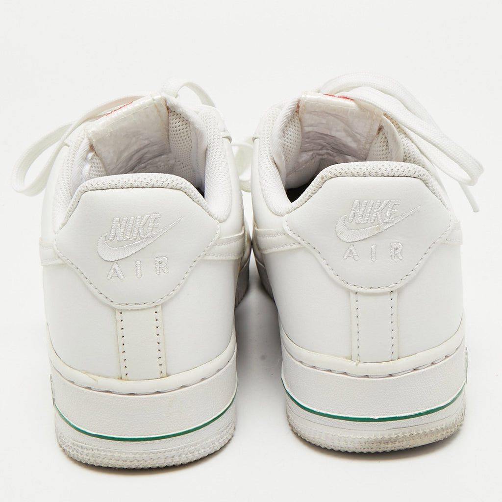 Nike White Leather Dunk Low Lace Up Sneakers