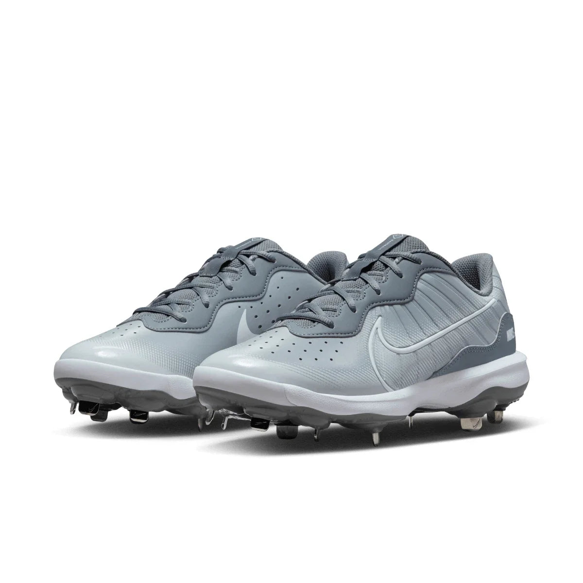 Men's Nike Alpha Huarache Varsity Low Gray Metal Baseball Cleats HAWK2586
